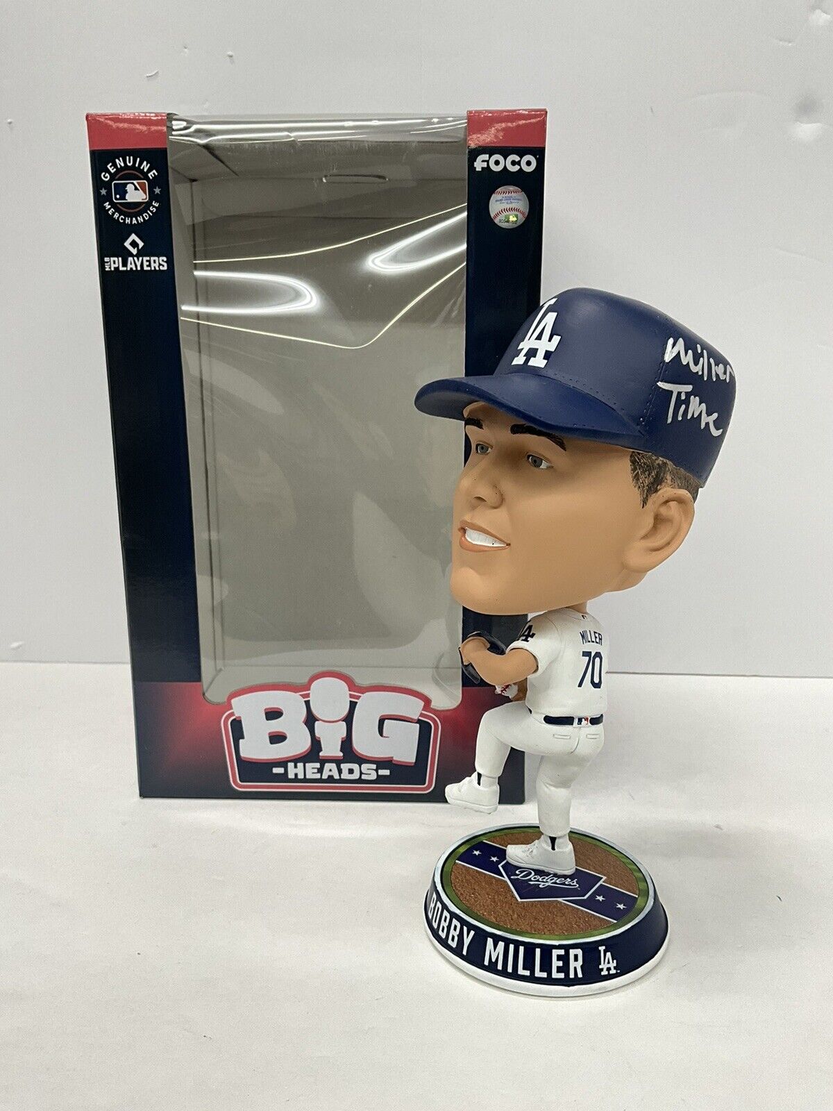 BOBBY MILLER SIGNED DODGERS FOCO BIGHEAD BOBBLEHEAD "MILLER TIME" PSA RG50527