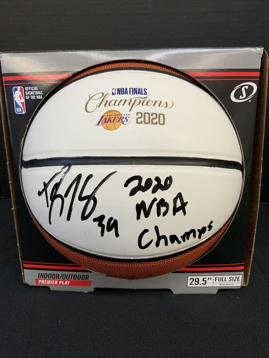 DWIGHT HOWARD SIGNED SPALDING LAKERS BASKETBALL "2020 NBA CHAMPS" PSA 1C40882