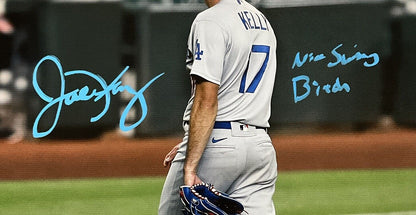 JOE KELLY SIGNED DODGERS 20X24 POUTY FACE CANVAS "NICE SWING BITCH" PSA 2C74702