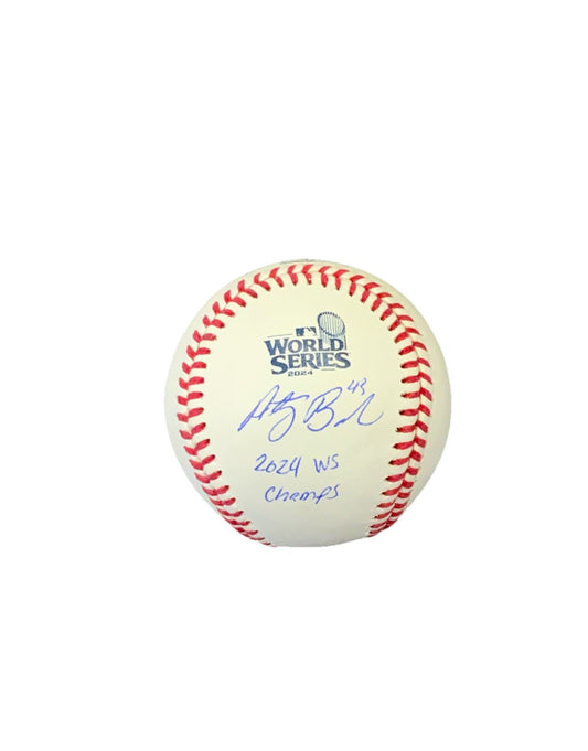 ANTHONY BANDA SIGNED 2024 WORLD SERIES MLB BASEBALL "2024 WS CHAMPS" PSA WITNESS