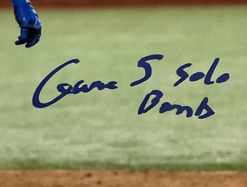 MAX MUNCY SIGNED 22X26 CANVAS "2020 WS CHAMPS, GAME 5 SOLO BOMB" INS PSA 1C89621