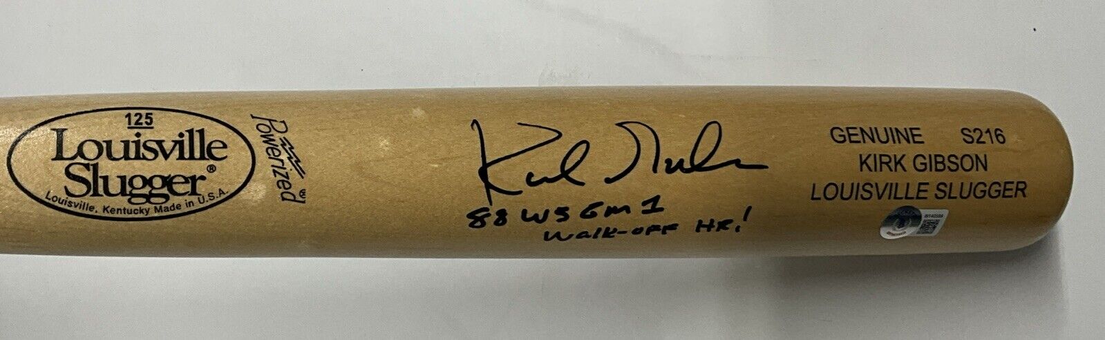 KIRK GIBSON DODGERS SIGNED LOUISVILLE SLUGGER BAT "88 WS WALK OFF HR BAS W140599