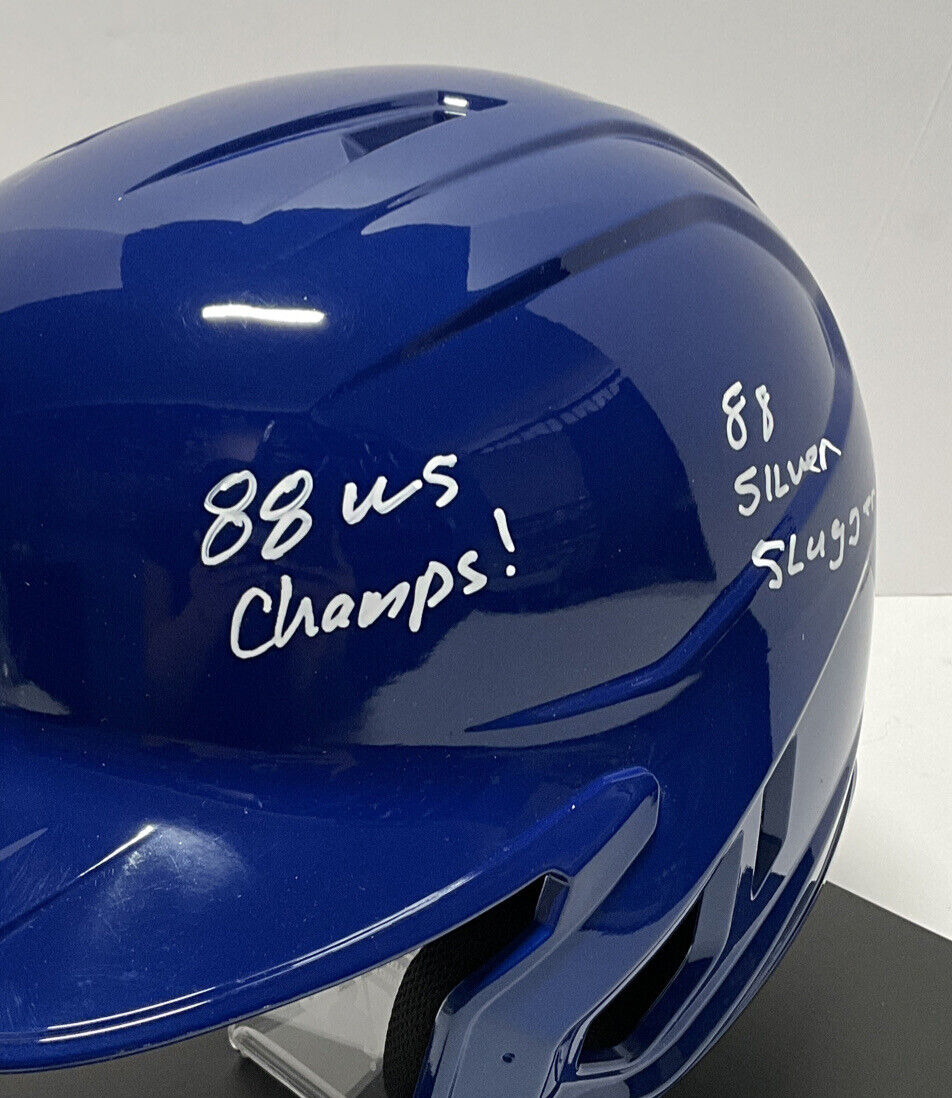 KIRK GIBSON 88 WS CHAMP SIGNED FULL SIZE DODGERS HELMET W/4 INSCRIPTIO – Oneway77JC