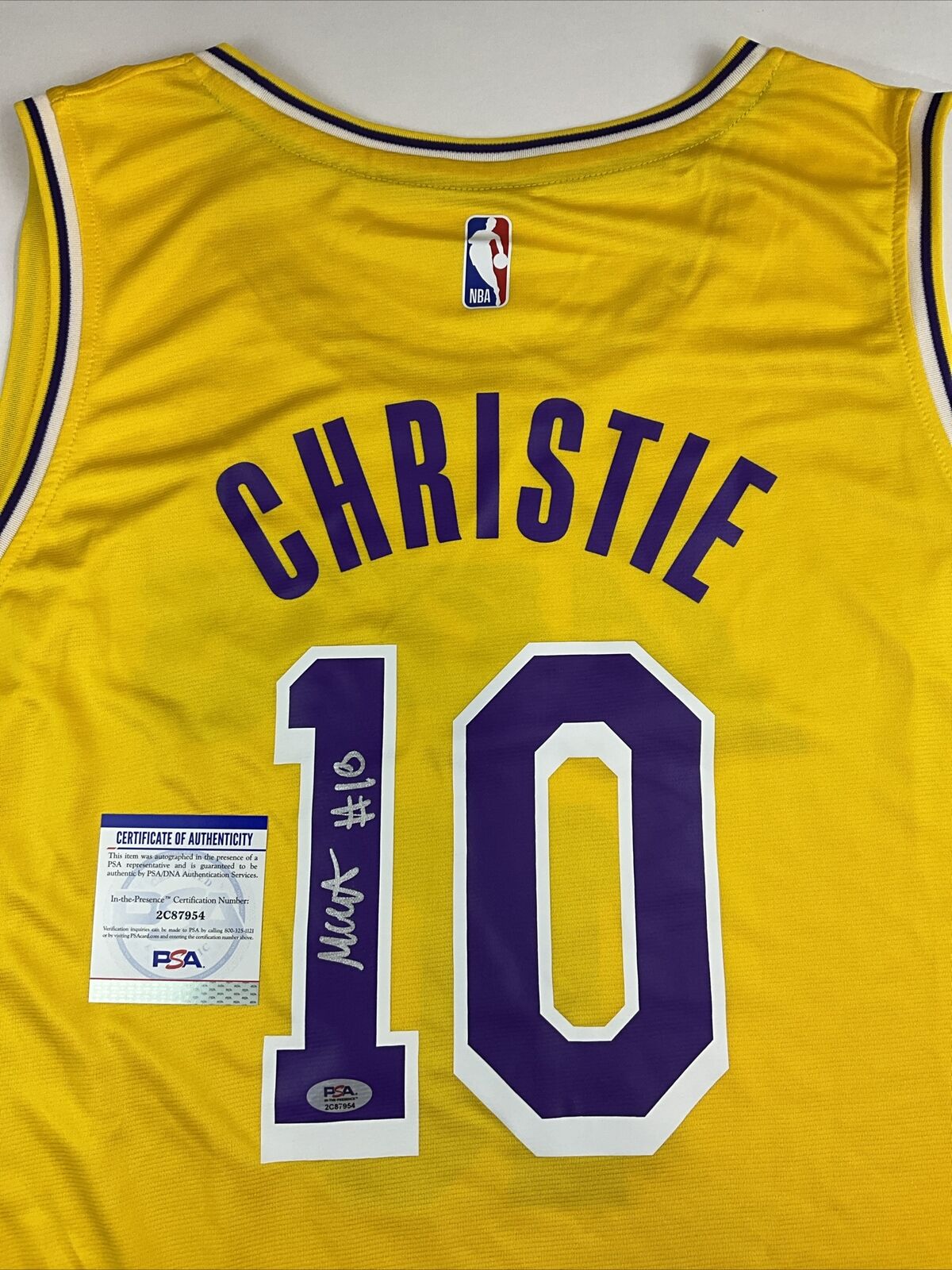 MAX CHRISTIE SIGNED LOS ANGELES LAKERS FANATICS NBA JERSEY PSA ITP 2C87954