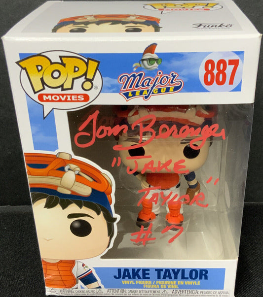 TOM BERENGER SIGNED "JAKE TAYLOR" MAJOR LEAGUE FUNKO POP #887 PSA AJ24234