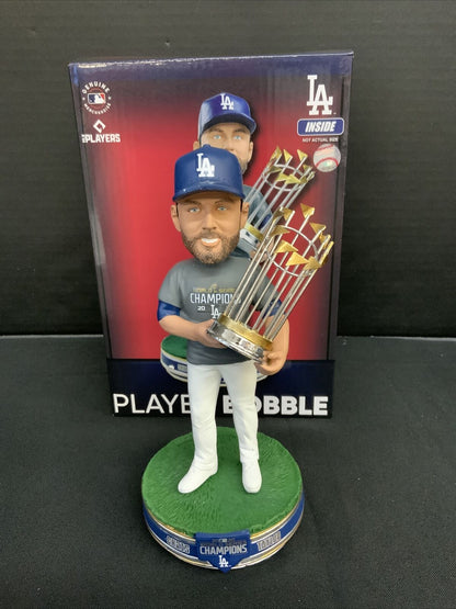 CHRIS TAYLOR DODGERS SIGNED CHAMPIONSHIP BOBBLEHEAD "2020 WS CHAMPS" PSA 1C01595