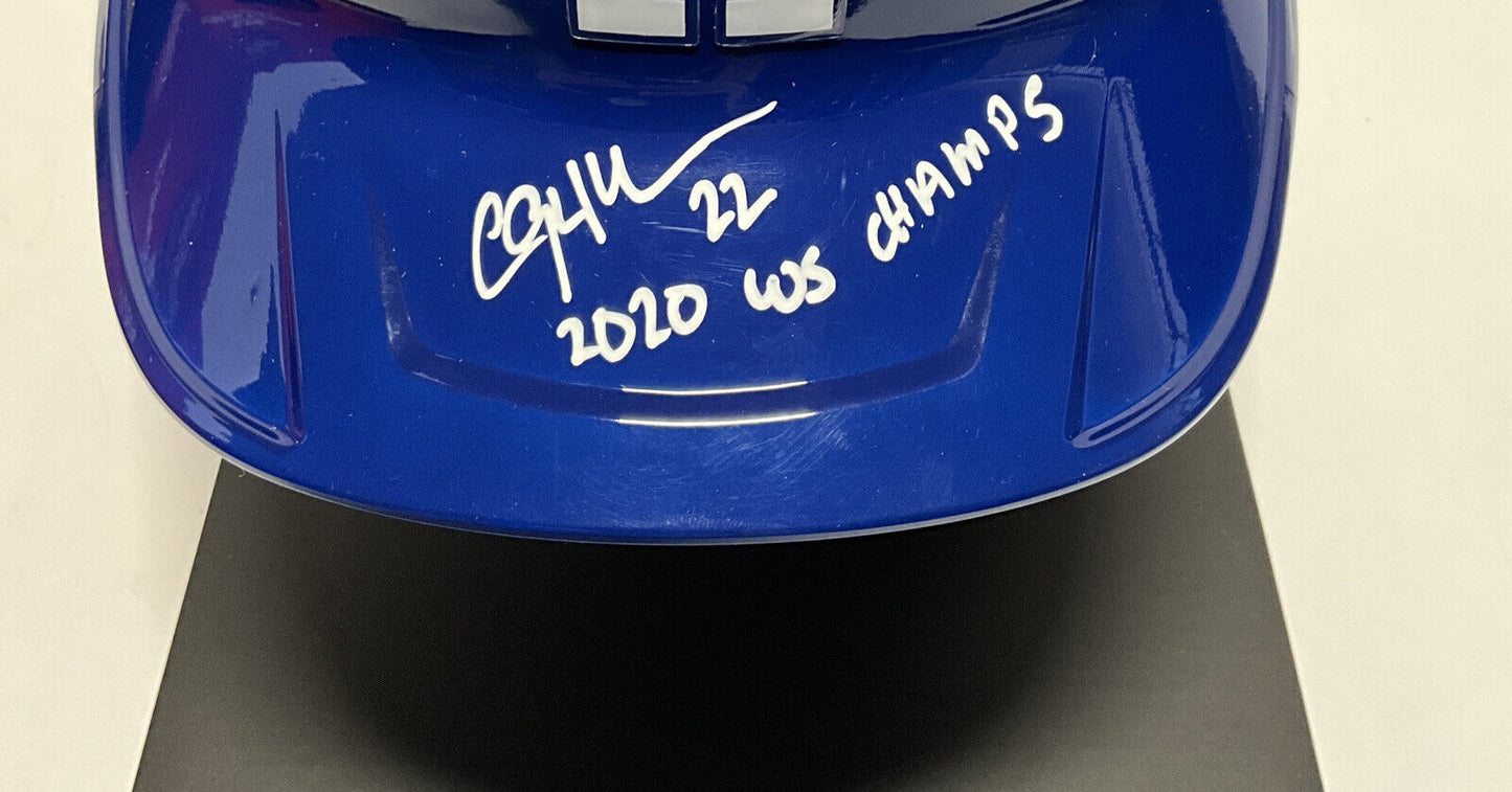 CLAYTON KERSHAW SIGNED FULL SIZE DODGERS HELMET "2020 WS CHAMPS" INS BAS W341036