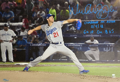 10/21 DODGERS WALKER ANTHONY BUEHLER FULL NAME SIGNED 22X32 NO-HITTER CANVAS BAS