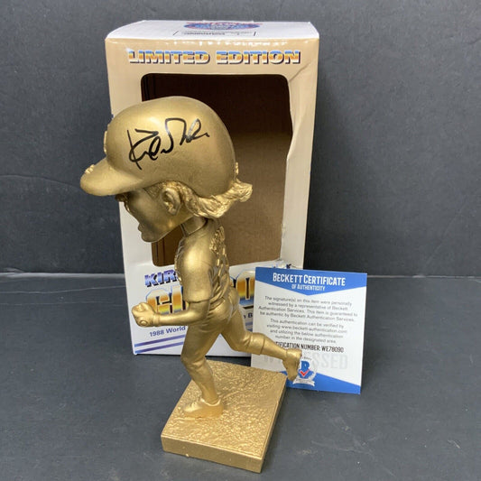 DODGERS KIRK GIBSON SIGNED LIMITED EDITION GOLD BOBBLEHEAD BECKETT ITP WE78090