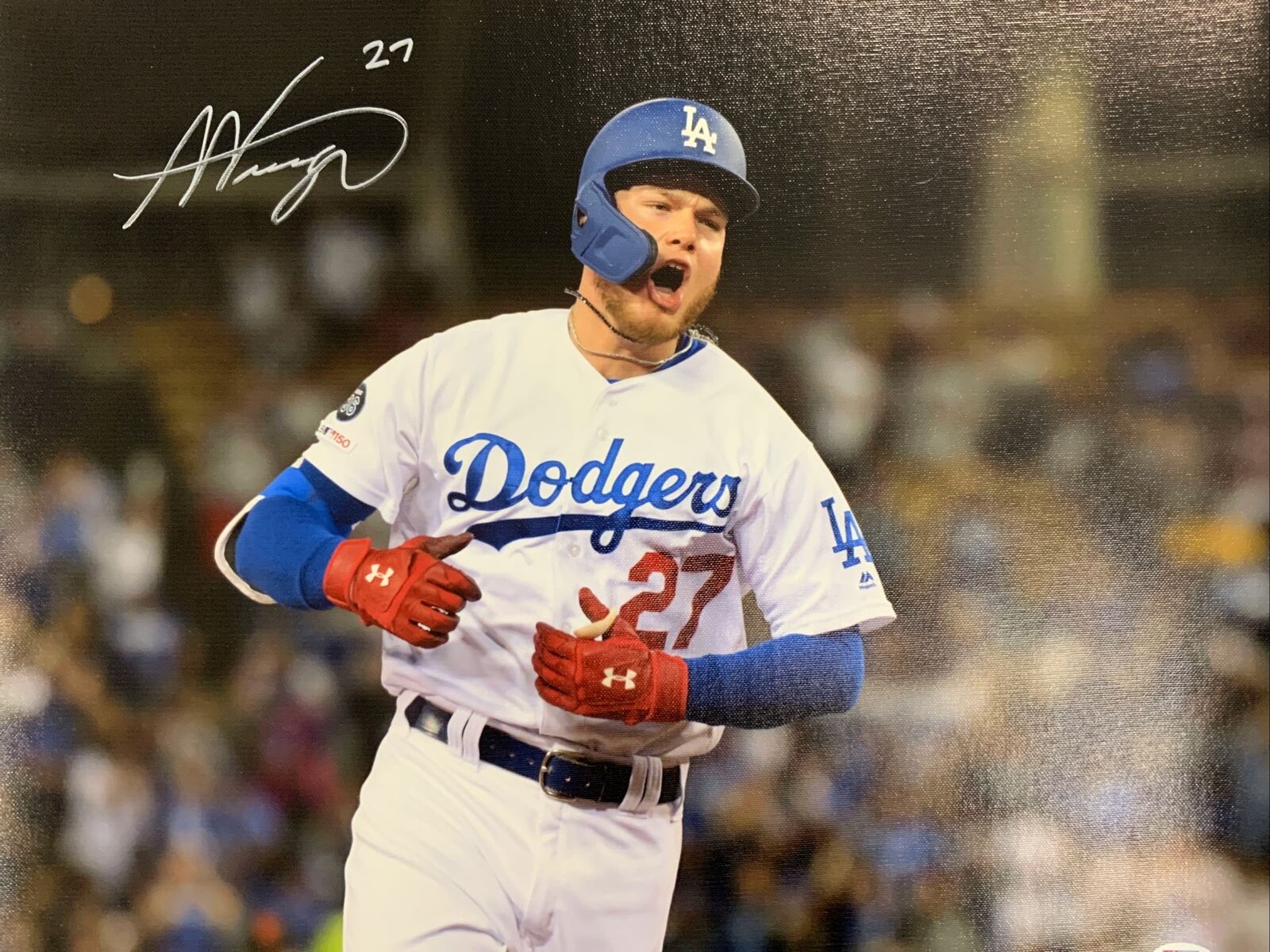 DODGERS MEXICO PHENOM ALEX VERDUGO SIGNED 18X22 UNFRAMED CANVAS PSA AF70619