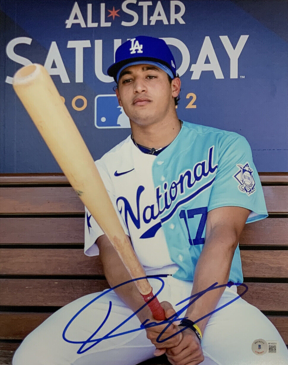 DIEGO CARTAYA DODGERS #1 PROSPECT SIGNED 11X14 2022 FUTURE STARS GAME PHOTO BAS