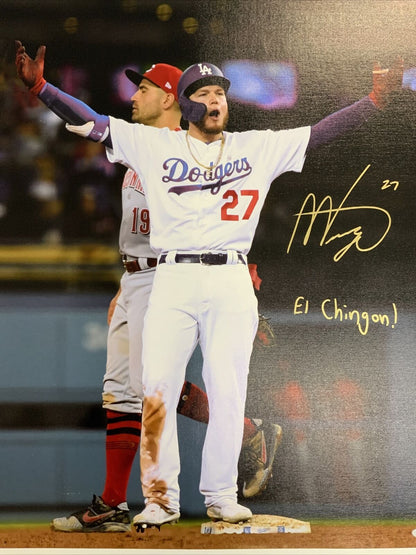 DODGERS MEXICO PHENOM ALEX VERDUGO SIGNED 24X28 CANVAS "EL CHINGON" PSA RG25240