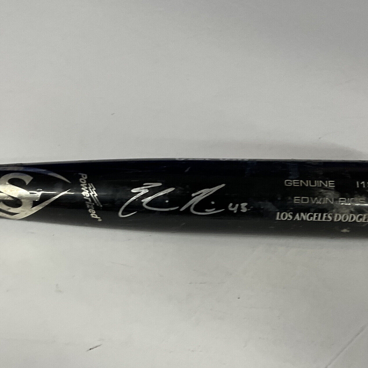 EDWIN RIOS DODGERS 2020 WS CHAMPION SIGNED LS GAME USED BAT PSA RG14845