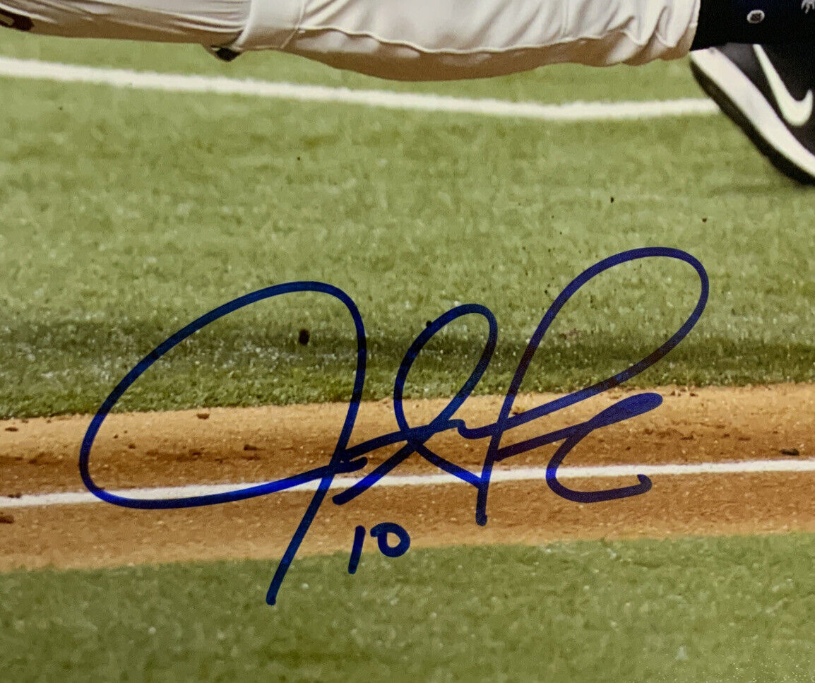 JUSTIN TURNER DODGERS SIGNED 2020 NLCS DOUBLE PLAY 16X20 PHOTO PSA WITNESS