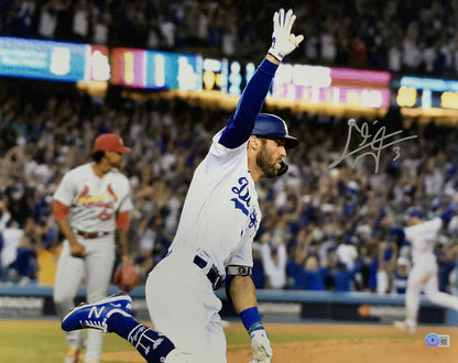 CHRIS TAYLOR DODGERS SIGNED 16X20 2021 WILD CARD WALK OFF HOME RUN PHOTO BAS ITP