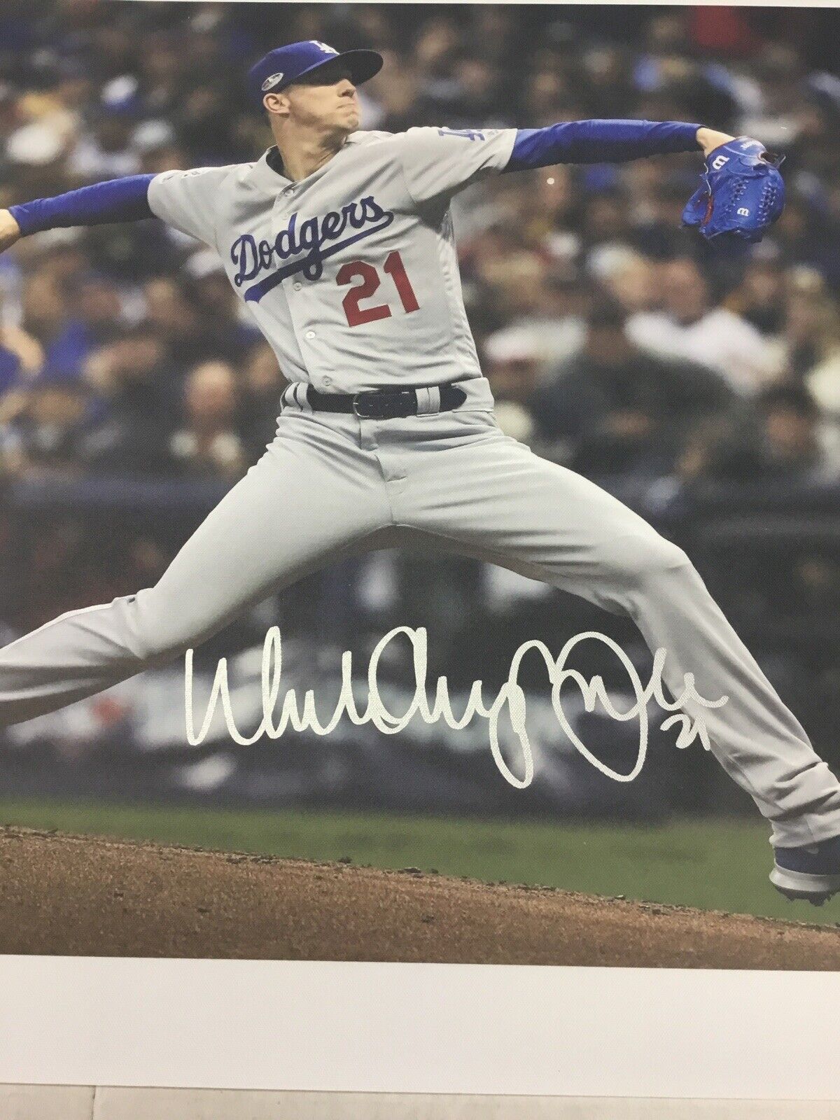 DODGERS WALKER ANTHONY BUEHLER FULL NAME SIGNED 4/5 20X24 UNFRAMED CANVAS PSA