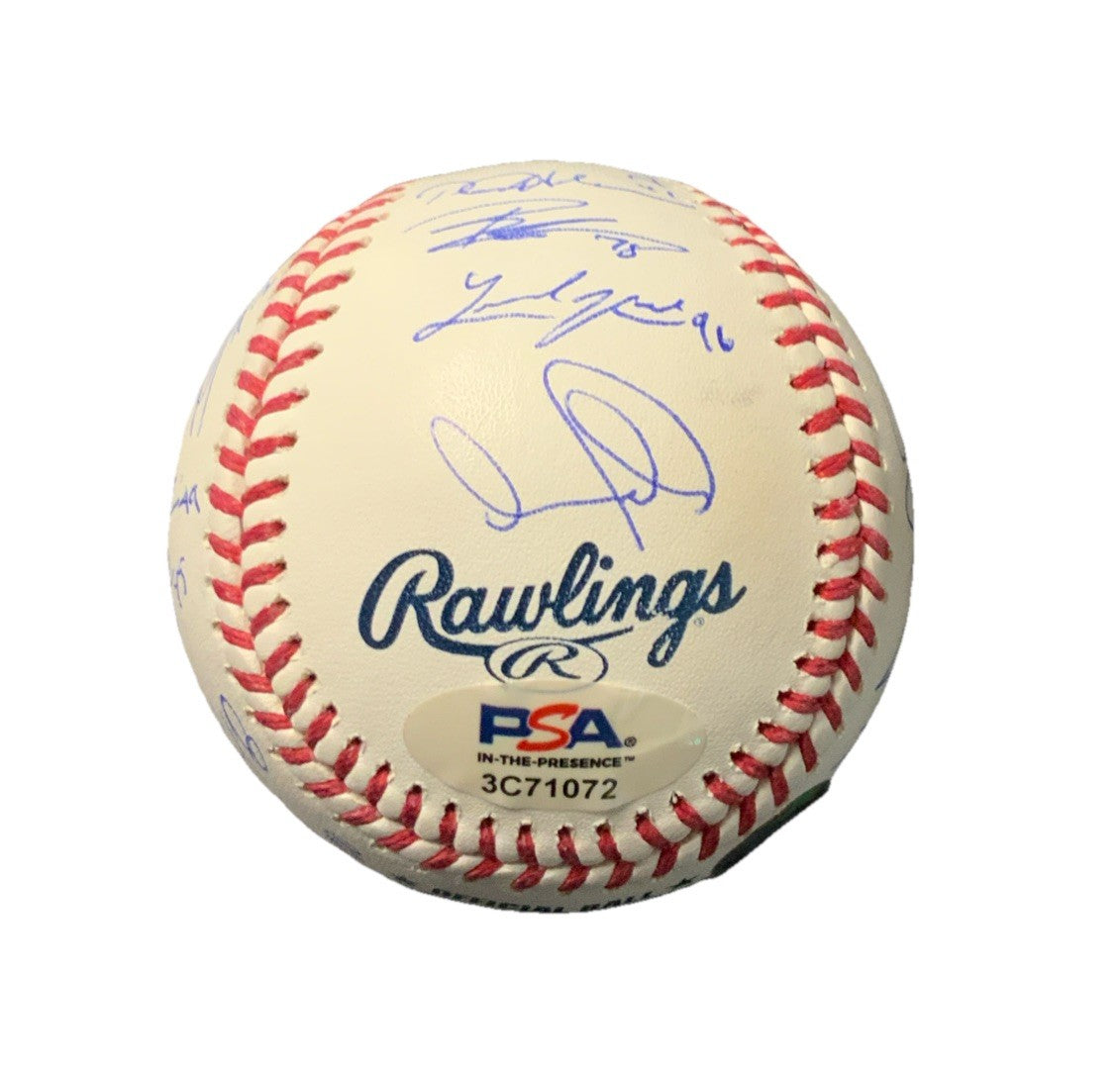 DODGERS SIGNED 2024 WORLD SERIES BALL 21 AUTOS FREEMAN TEO MUNCY BUEHLER PSA 072