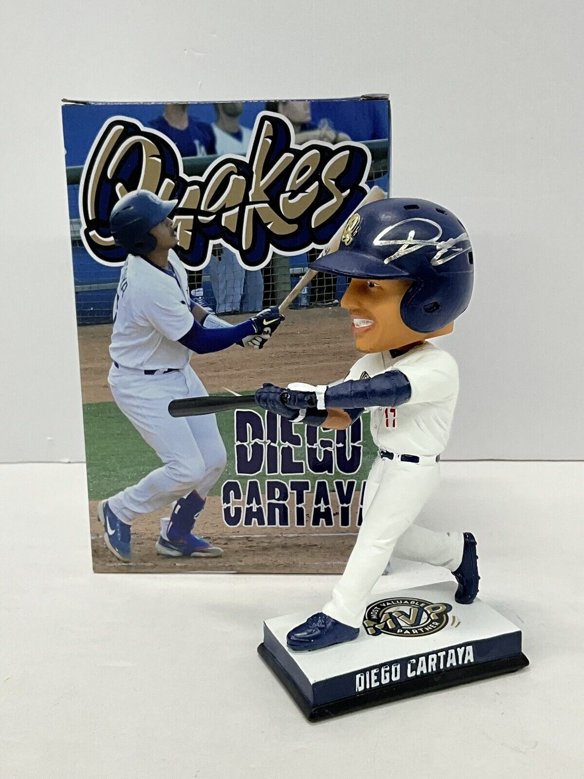 DIEGO CARTAYA DODGERS PROSPECT SIGNED CUCAMONGA QUAKES BOBBLEHEAD BAS BH019379