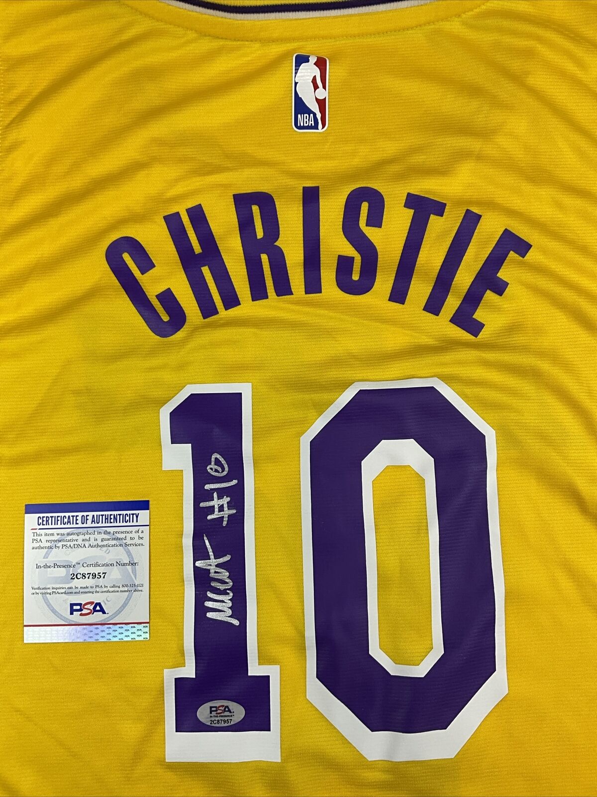 MAX CHRISTIE SIGNED LOS ANGELES LAKERS FANATICS NBA JERSEY PSA ITP 2C87957