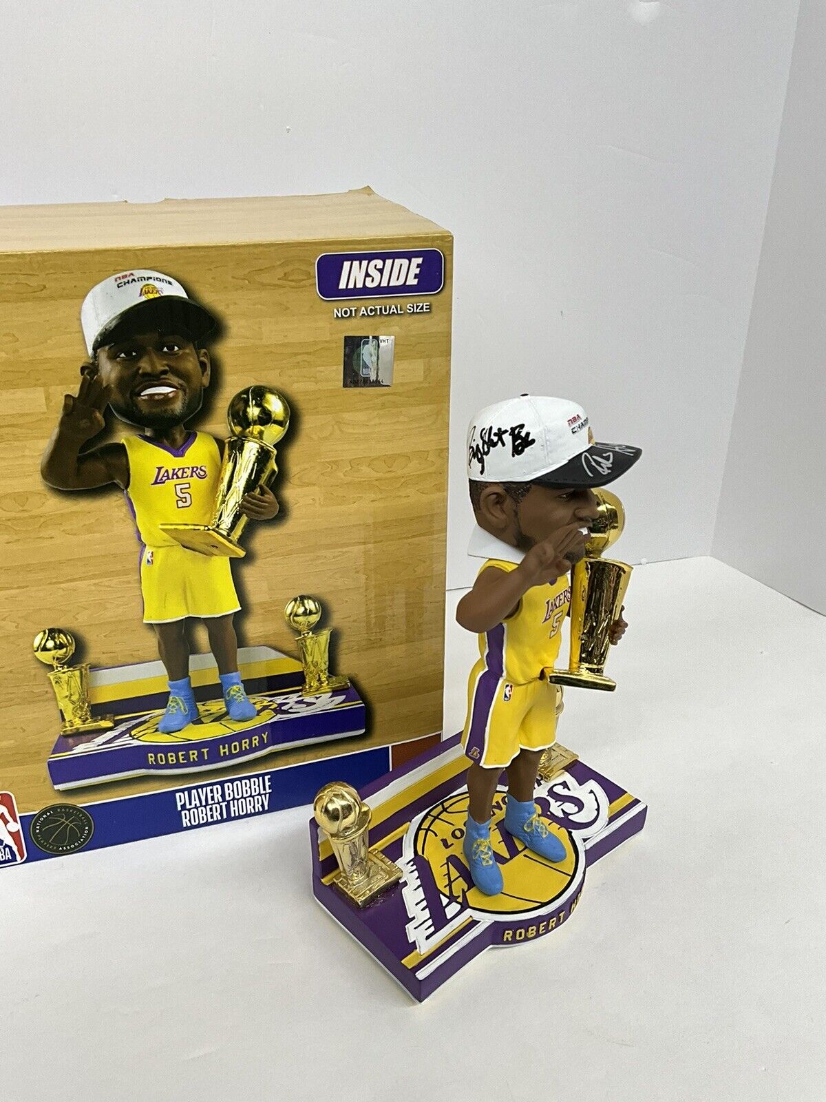 ROBERT HORRY SIGNED LAKERS FOCO /216 BOBBLEHEAD "BIG SHOT BOB" INSC BAS W128236