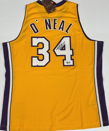 SHAQUILLE O'NEAL SIGNED LOS ANGELES LAKERS MITCHELL & NESS JERSEY BAS 1W489283