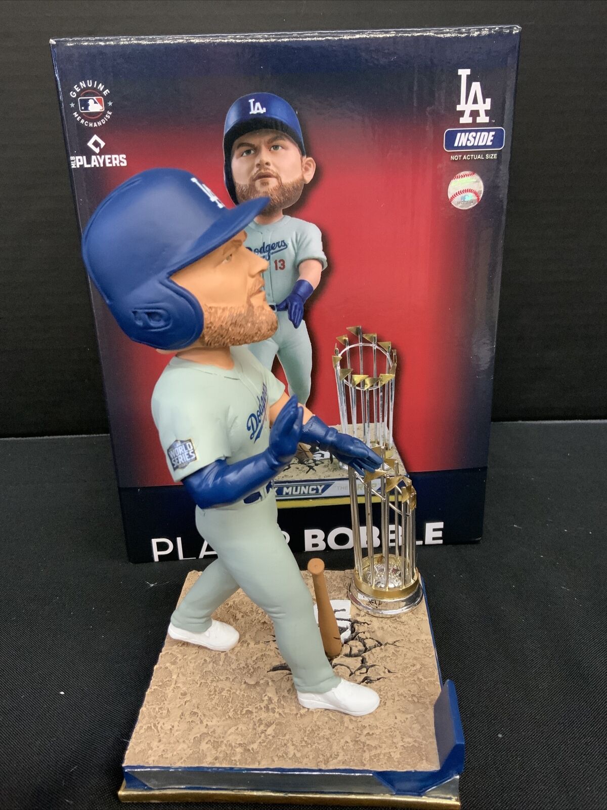 MAX MUNCY DODGERS SIGNED FOCO CHAMPIONSHIP BOBBLEHEAD PSA 1C01933