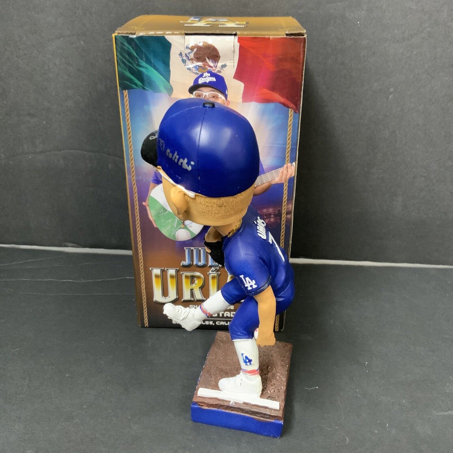 JULIO URIAS DODGERS SIGNED 2022 SGA BOBBLEHEAD "EL CULICHI" INSC BECKETT WZ59954