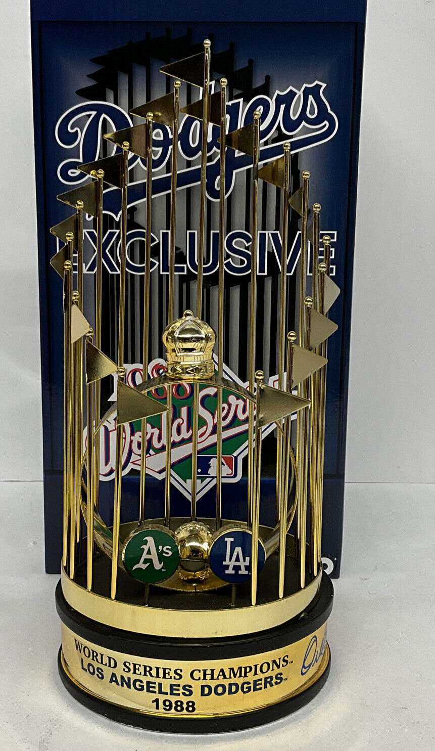 OREL HERSHISER 88 WS MVP SIGNED DODGERS 12" 1988 WORLD SERIES TROPHY PSA 9A20762