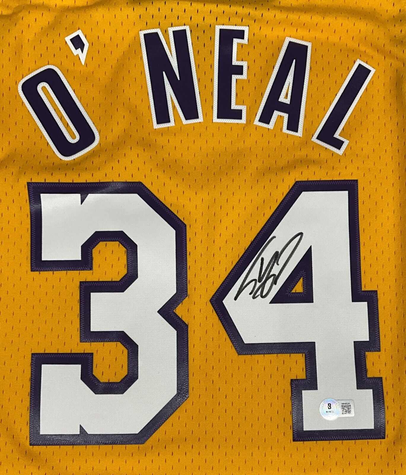 SHAQUILLE O'NEAL SIGNED LOS ANGELES LAKERS MITCHELL & NESS JERSEY BAS 1W489281