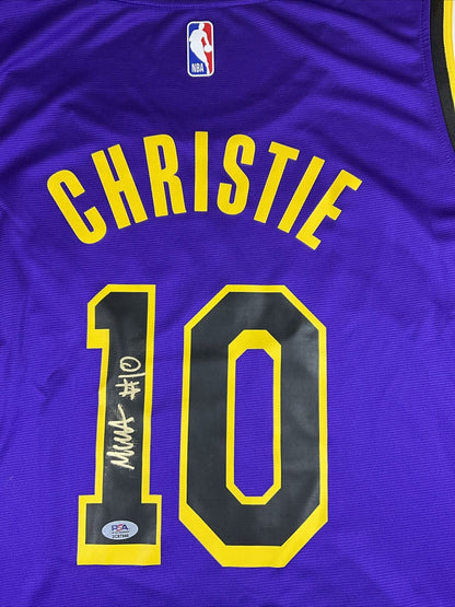 MAX CHRISTIE SIGNED LOS ANGELES LAKERS FANATICS PURPLE JERSEY PSA ITP 2C87946