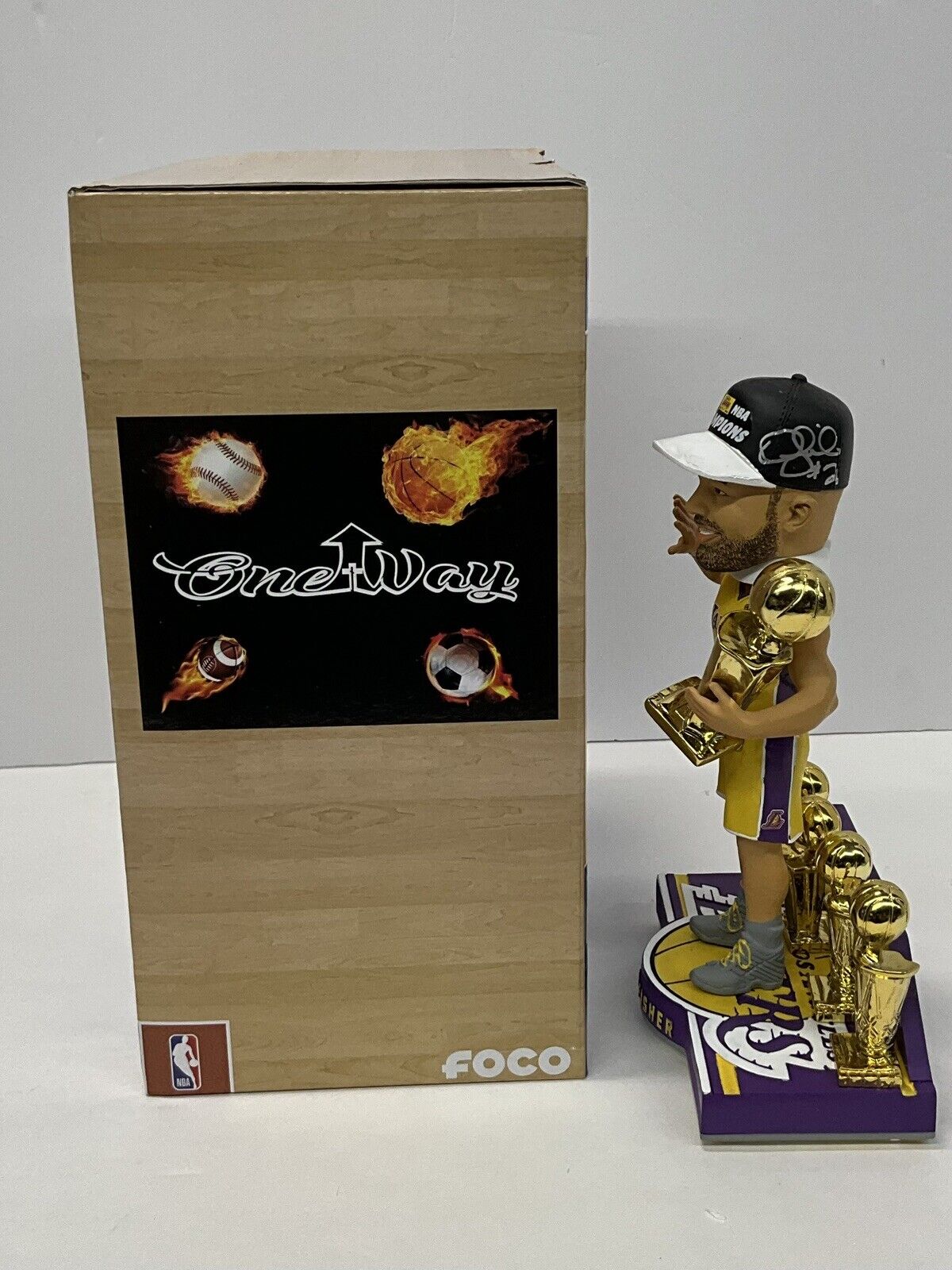 DEREK FISHER SIGNED LAKERS 5X CHAMPION LIMITED #/360 FOCO BOBBLEHEAD BAS W128224