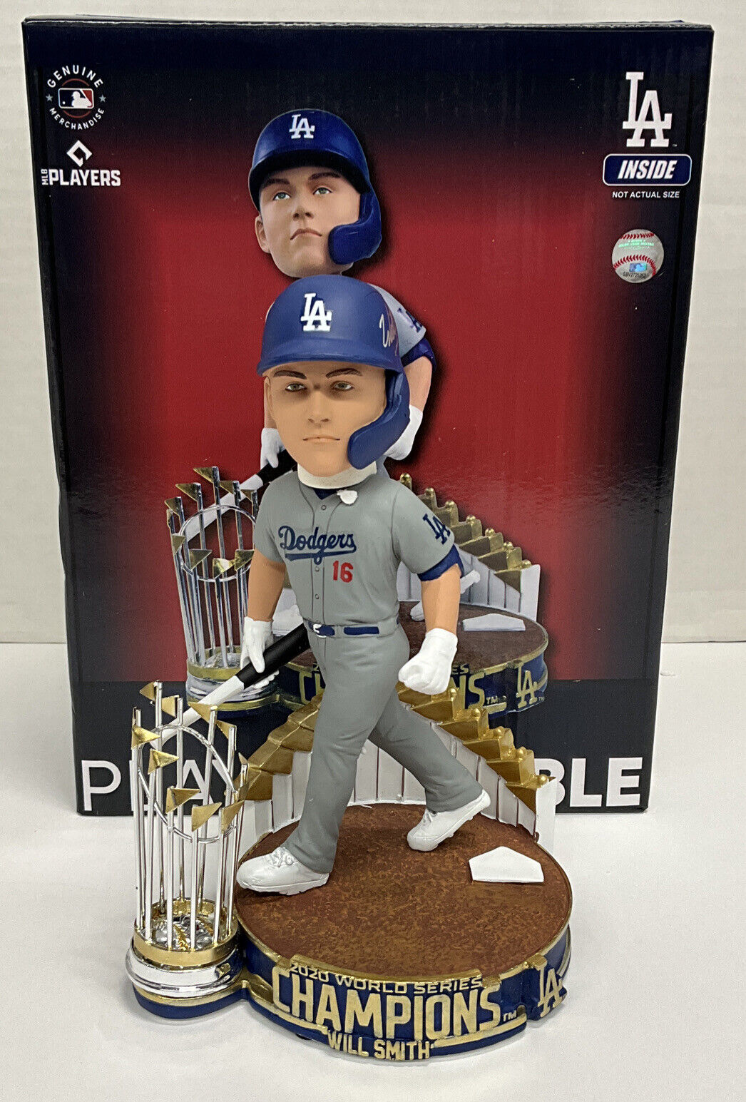 WILL SMITH DODGERS SIGNED FOCO 2020 WORLD SERIES LE #/400 BOBBLEHEAD BAS WW31086