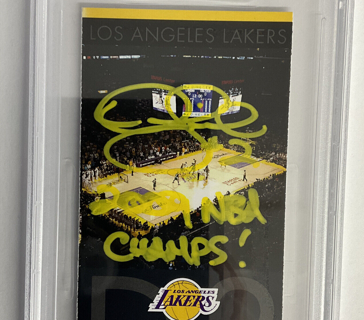 DEREK FISHER SIGNED 2009 NBA FINALS TICKET STUB PSA 84923849 AUTO GRADE GM MT 10