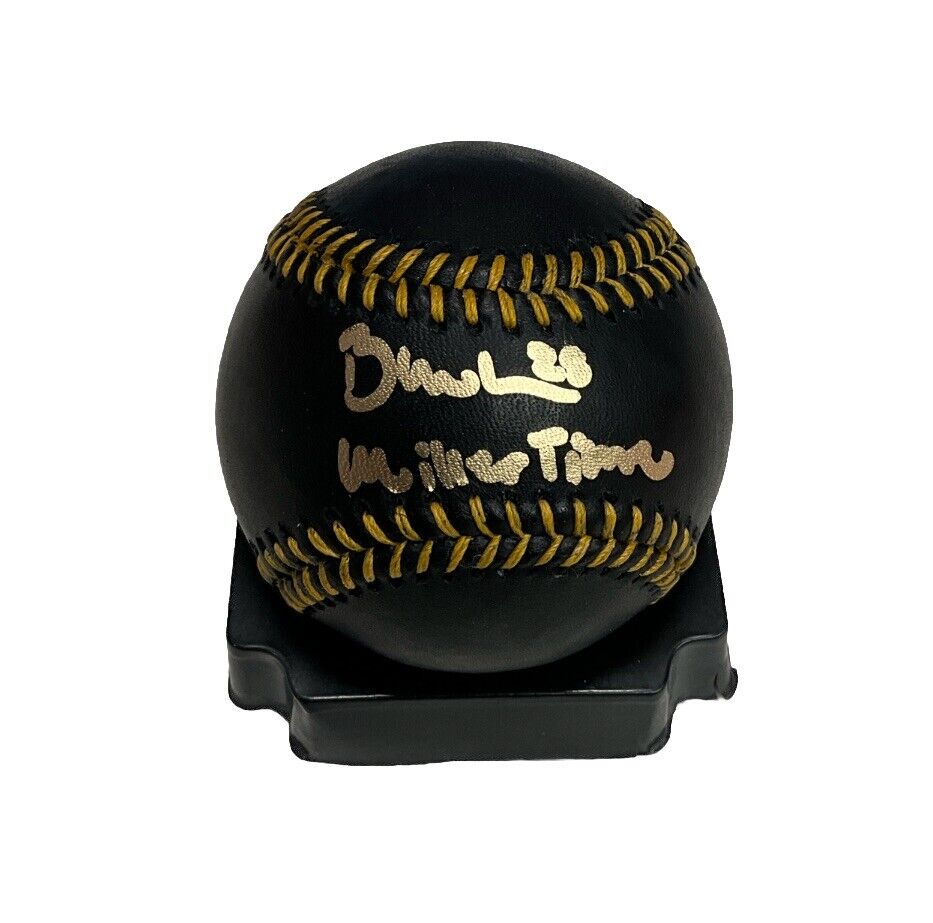 BOBBY MILLER DODGERS SIGNED BLACK BASEBALL GOLD INK  "MILLER TIME" BECKETT ITP