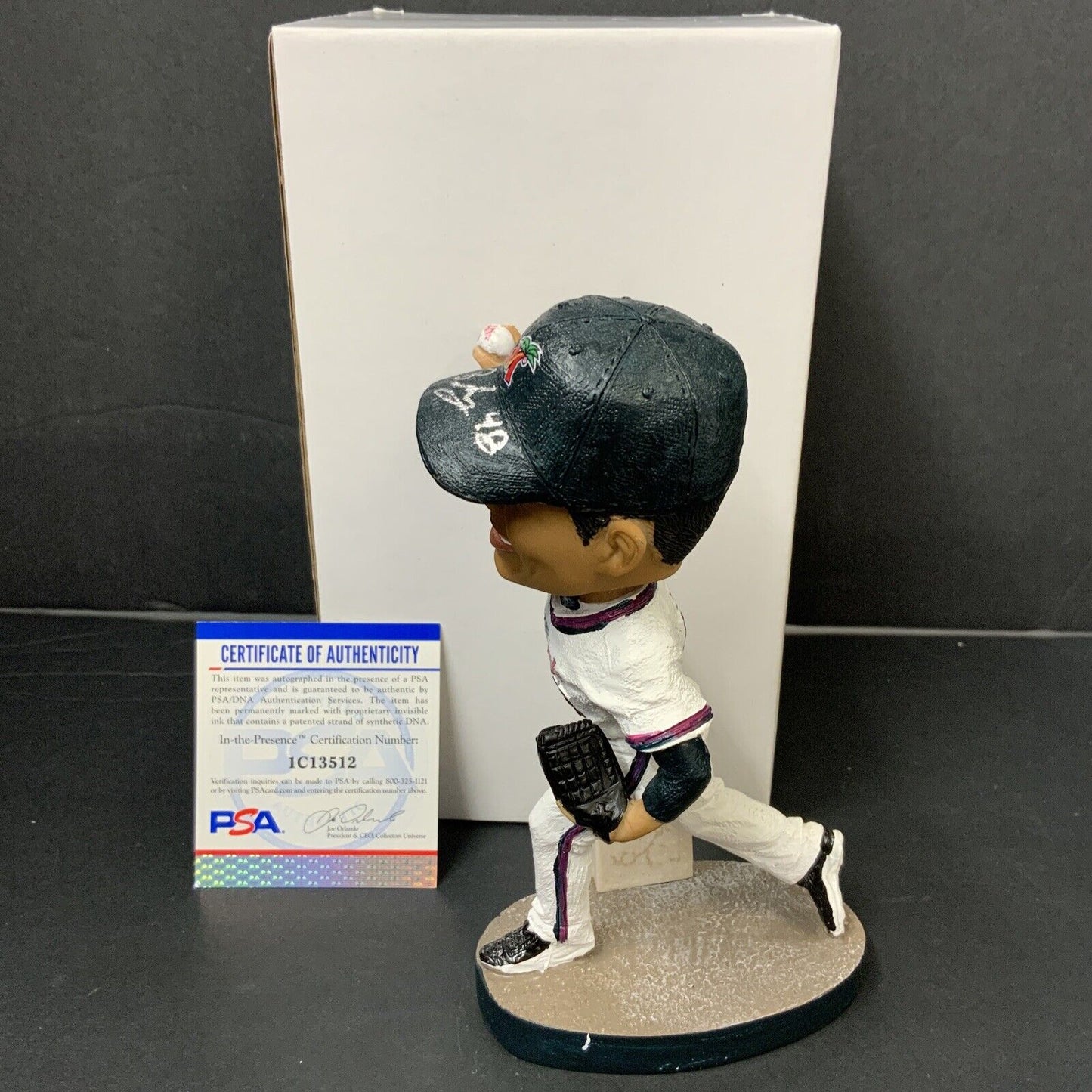 BRUSDAR GRATEROL DODGERS SIGNED MIRACLE MUSSELS BOBBLEHEAD "BAZOOKA" PSA 1C13512