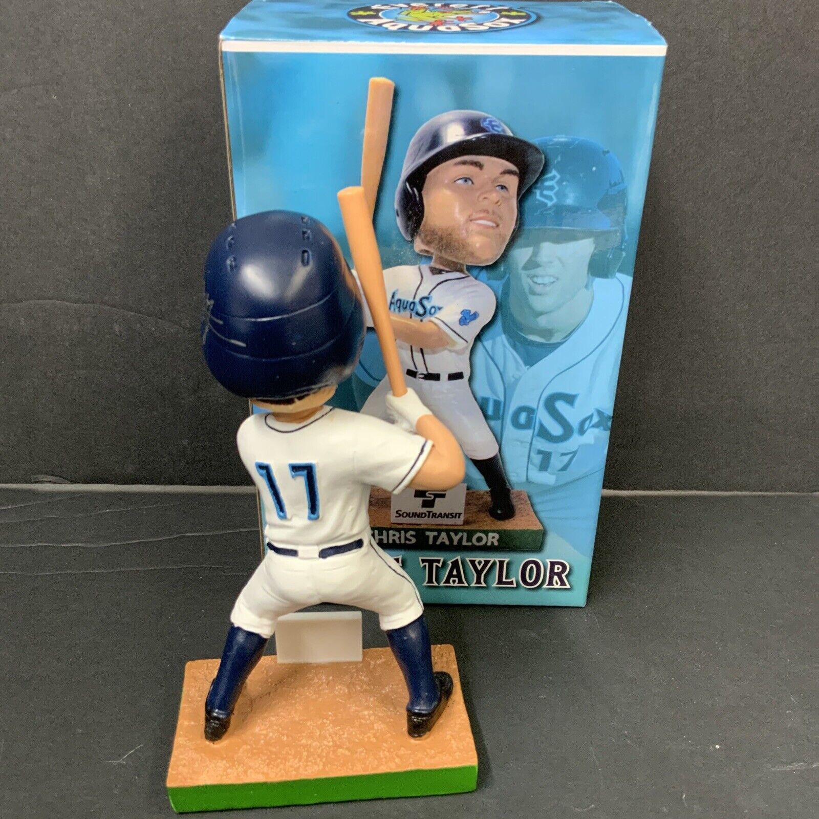 CHRIS TAYLOR DODGERS SIGNED EVERETT AQUASOX MINOR LEAGUE BOBBLEHEAD PSA 1C08007