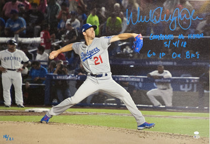 18/21 DODGERS WALKER ANTHONY BUEHLER FULL NAME SIGNED 22X32 NO-HITTER CANVAS BAS