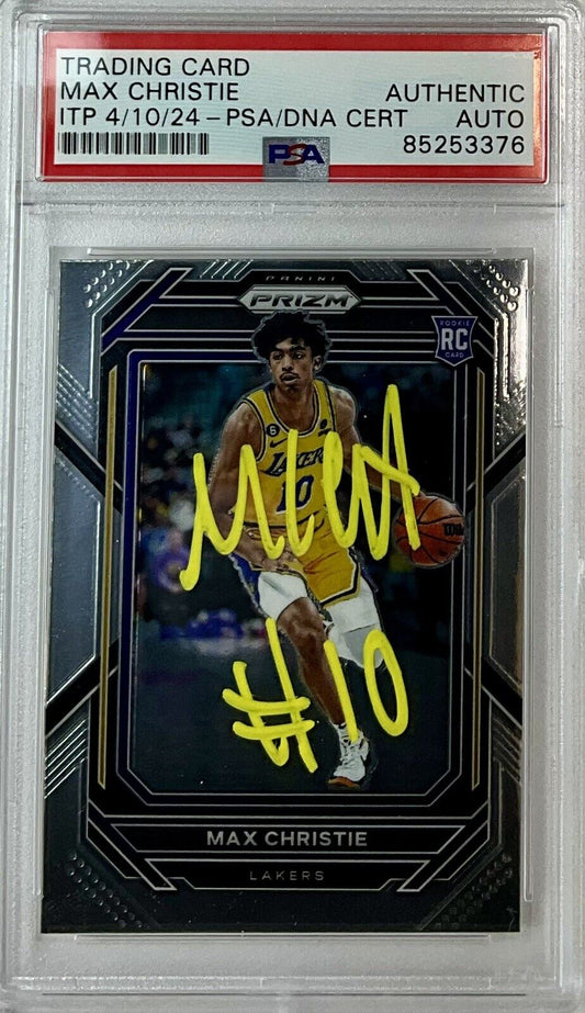 MAX CHRISTIE SIGNED LAKERS PANINI PRIZM #270 ROOKIE RC PSA SLABBED ITP 85253376