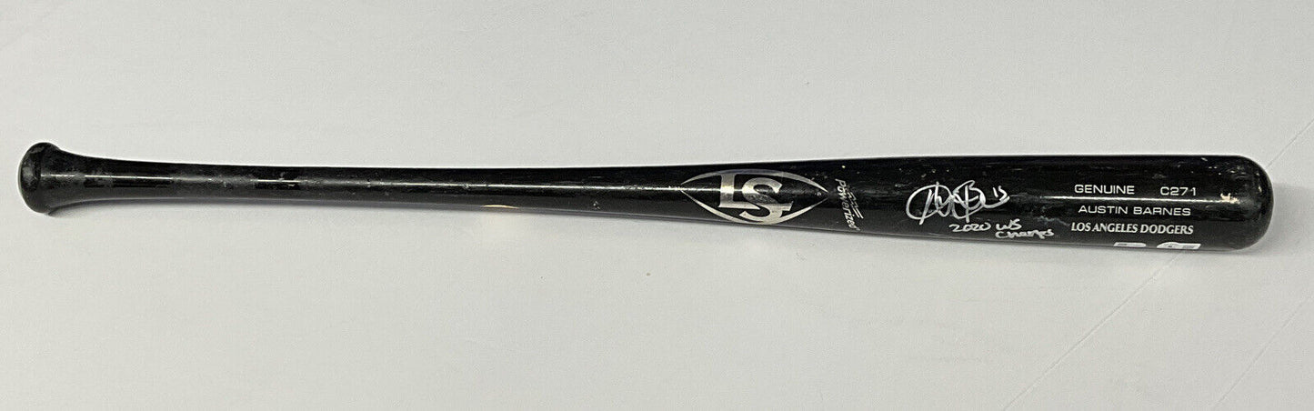 AUSTIN BARNES DODGERS SIGNED "TEAM ISSUED" LOUISVILLE SLUGGER BAT BAS WX95754