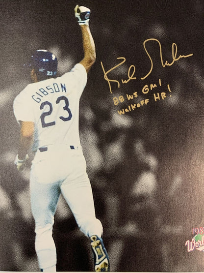 KIRK GIBSON DODGERS SIGNED 22X32 CANVAS "88 WS GM 1 WALK OFF HR" INS PSA AI33529