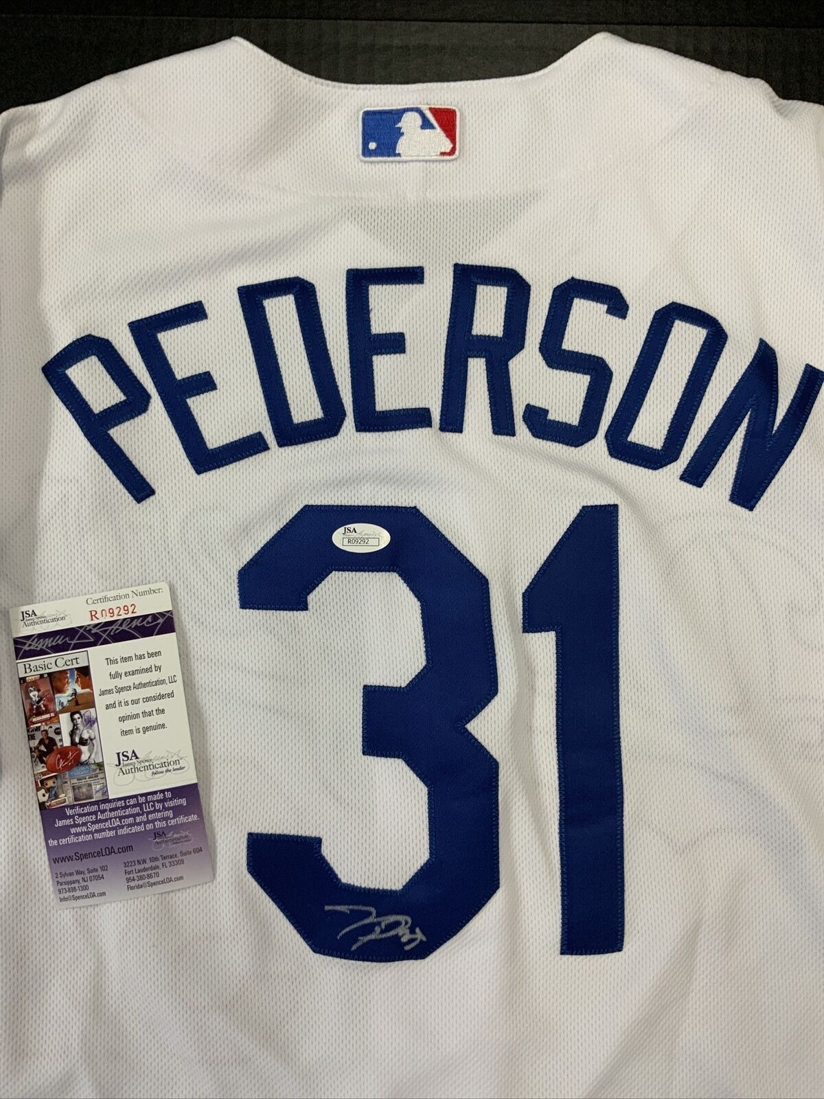 JOC PEDERSON  DODGERS OUTFIELDER SIGNED White 100% Authentic Jersey JSA R09292