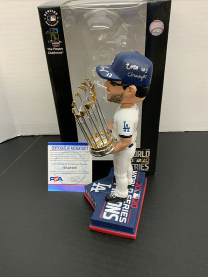 JOE KELLY DODGERS SIGNED CHAMPIONSHIP BOBBLEHEAD 2020 WS CHAMPS INSCRIPTION  PSA