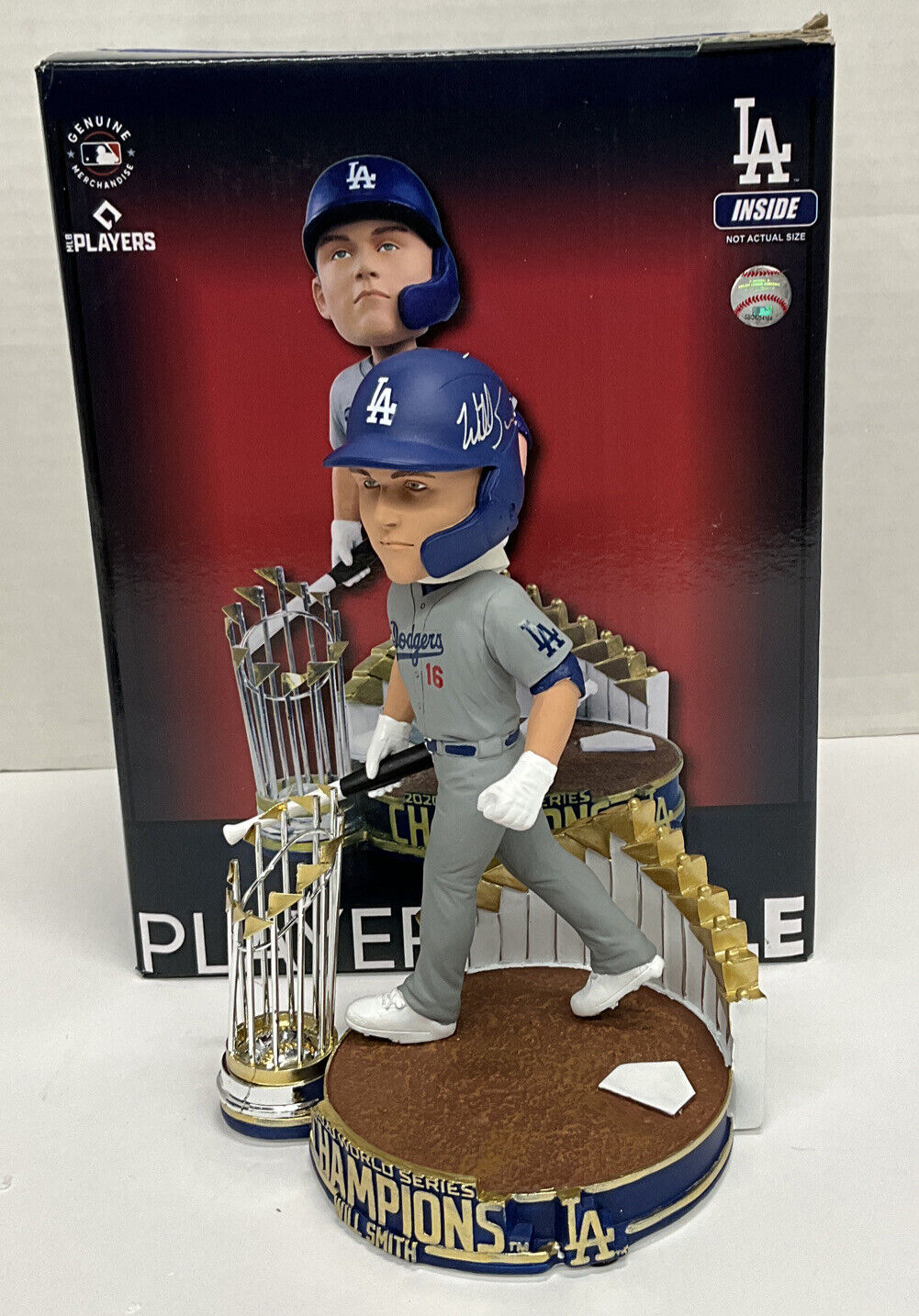 WILL SMITH DODGERS SIGNED FOCO 2020 WORLD SERIES LE #/400 BOBBLEHEAD BAS WW31078