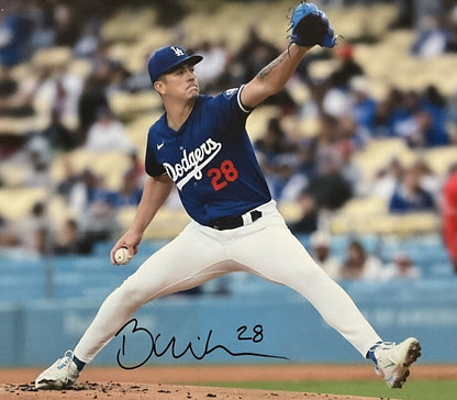 BOBBY MILLER DODGERS SIGNED 20X30 PITCHING VS ANGELS CANVAS PRINT BAS 1W826401