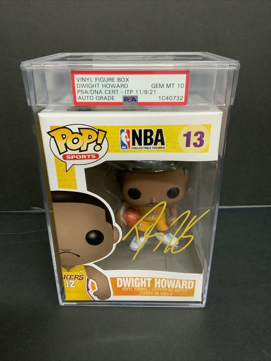 DWIGHT HOWARD SIGNED LAKERS #13 FUNKO POP PSA SLABBED GEM MINT 10 AUTO 1C40732