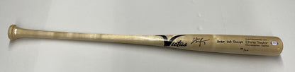 14/20 CHRIS TAYLOR DODGERS SIGNED VICTUS GAME MODEL BAT "2020 WS CHAMPS" INS PSA