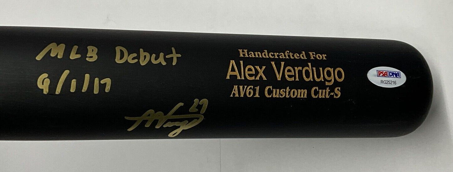 ALEX VERDUGO YANKEES SIGNED MARUCCI MODEL BAT AV61 "MLB DEBUT 9/1/17 PSA RG25216