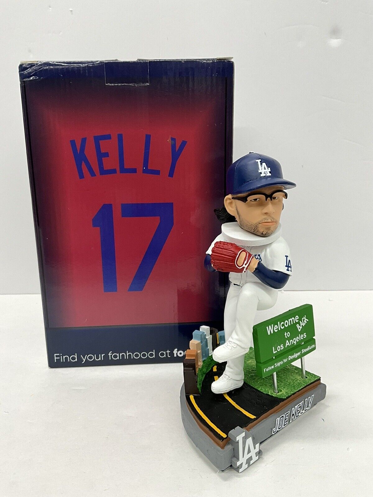 JOE KELLY SIGNED WELCOME BACK TO LA DODGERS FOCO /72 BOBBLEHEAD PSA 3C13436