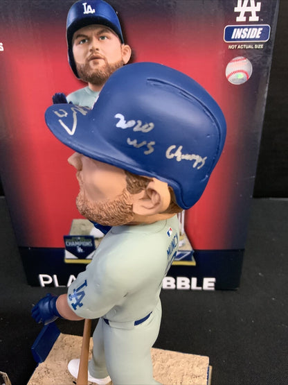 MAX MUNCY DODGERS SIGNED CHAMPIONSHIP BOBBLEHEAD "2020 WS CHAMPS" PSA 1C01938