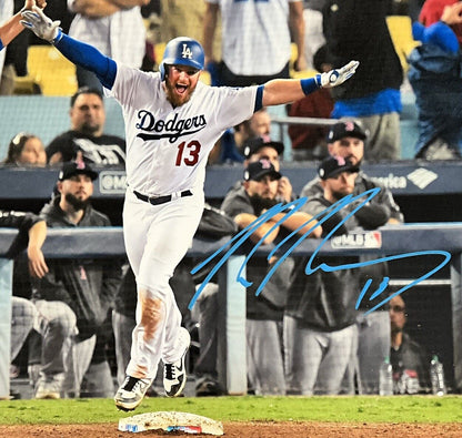 MAX MUNCY DODGERS SIGNED 22X26 2018 WORLD SERIES WALKOFF HR CANVAS PSA 2C51253